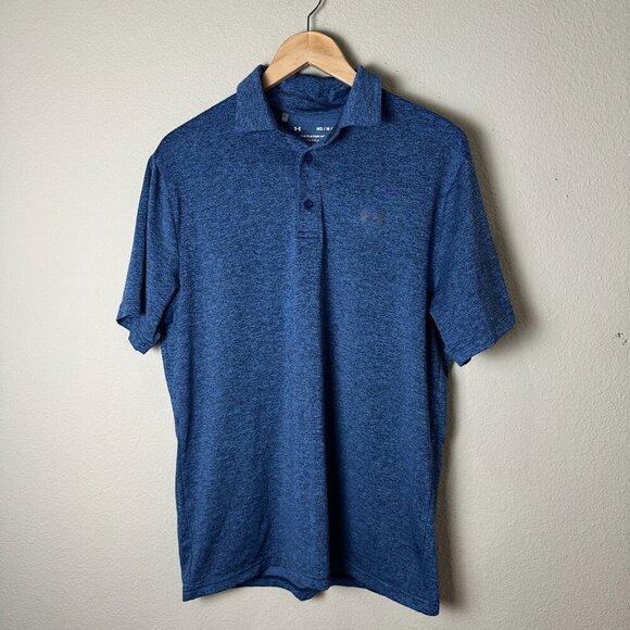 UNDER ARMOUR The Playoff Polo Loose Fit Blue Grey Size Medium - Picture 2 of 7